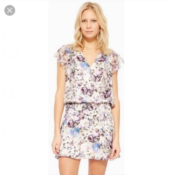 Parker Dresses & Skirts - Parker Gabriella Floral Silk Shirt Sleeve Mini Dress Women's Size Medium M
